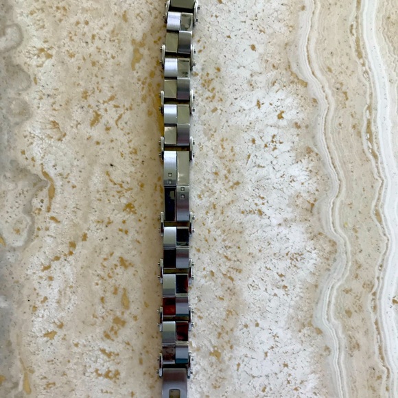 HEAVY DUTY MEN’S  TWO TONE MEN’S STEEL BRACELET - Picture 2 of 7